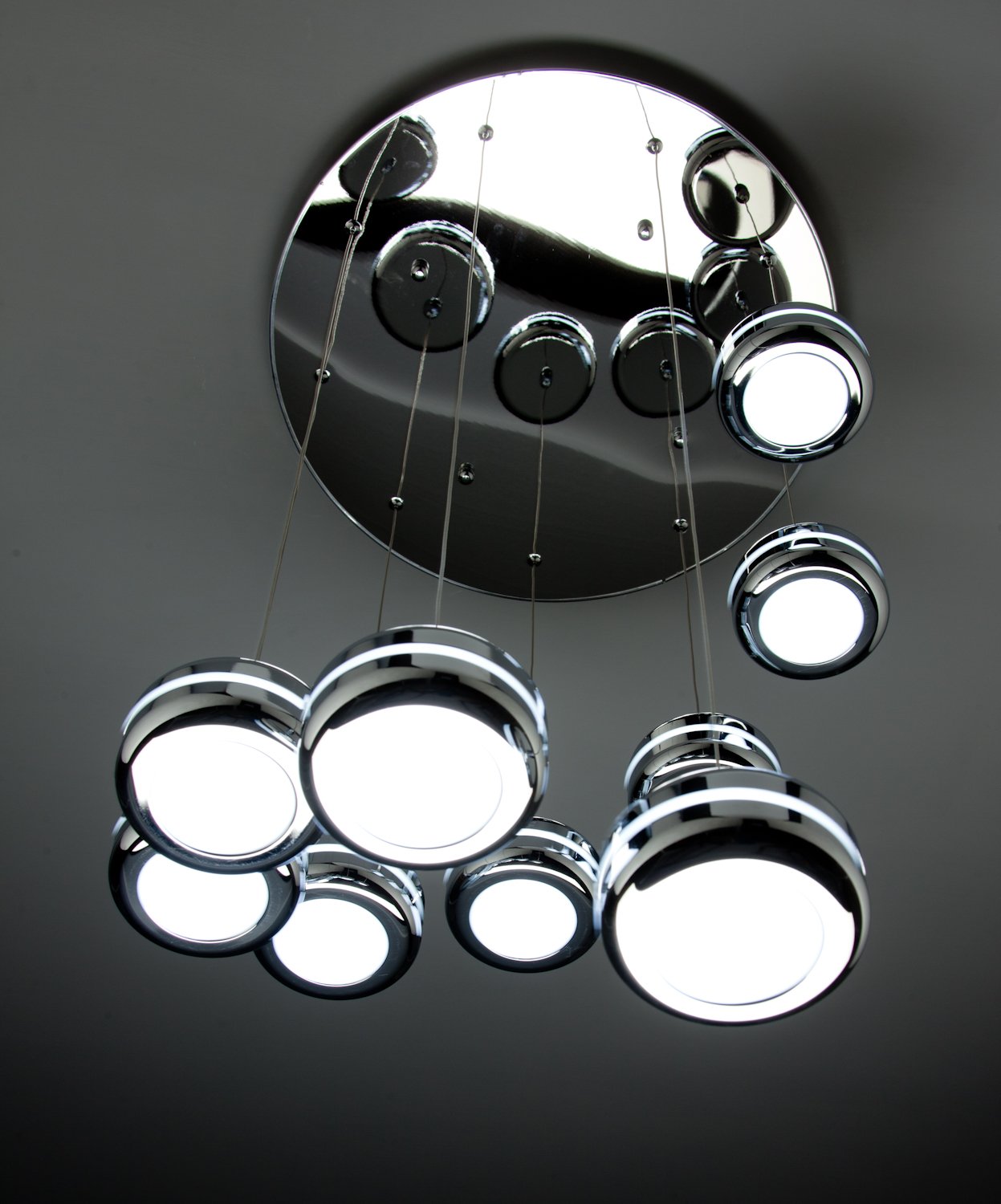 Lampadario a Sospensione Led Plate 9 di Design Moderno