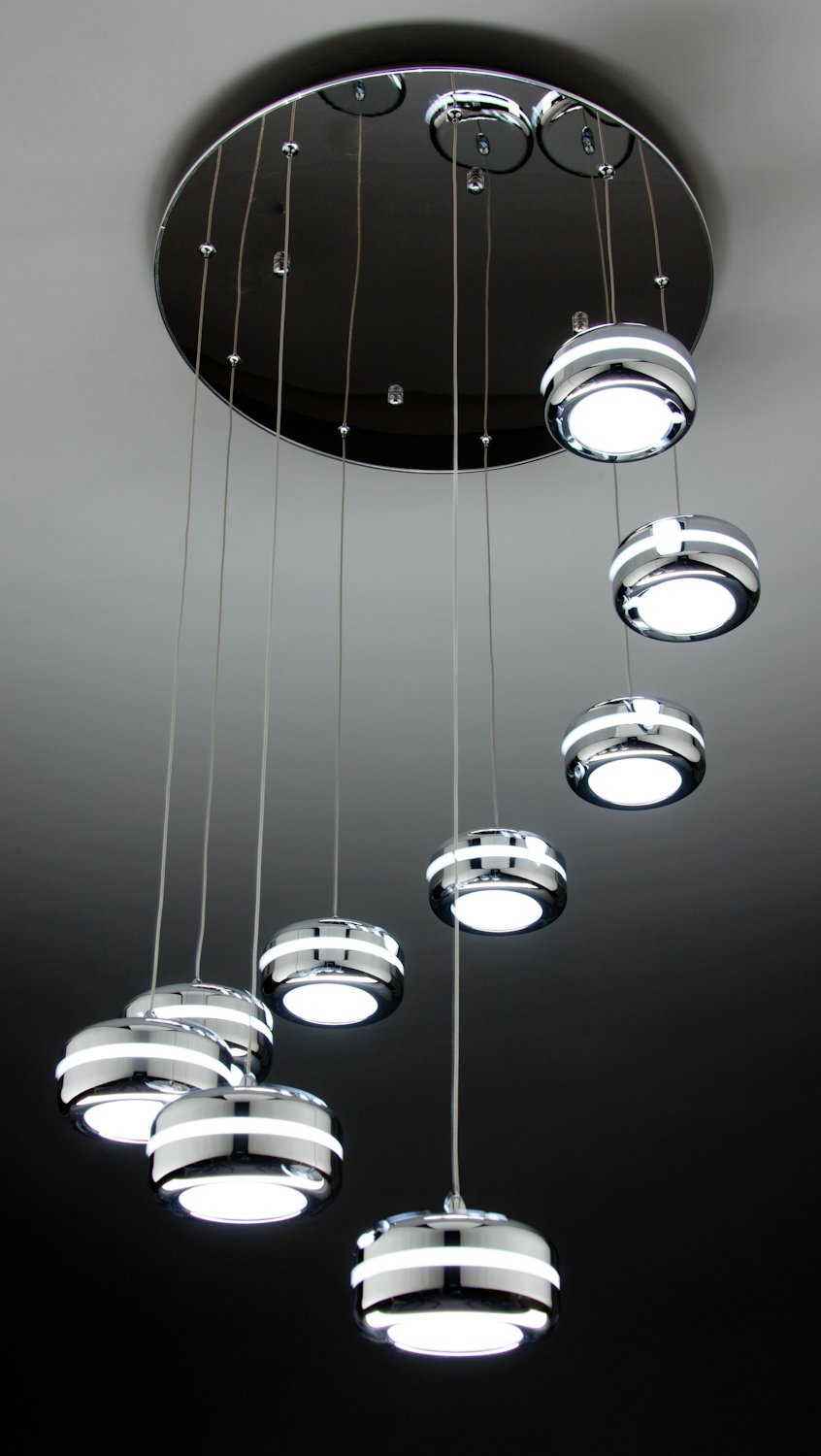 Lampadario a Sospensione Led Plate 9 di Design Moderno