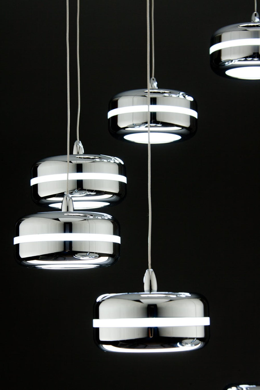 Lampadario a Sospensione Led Plate 9 di Design Moderno