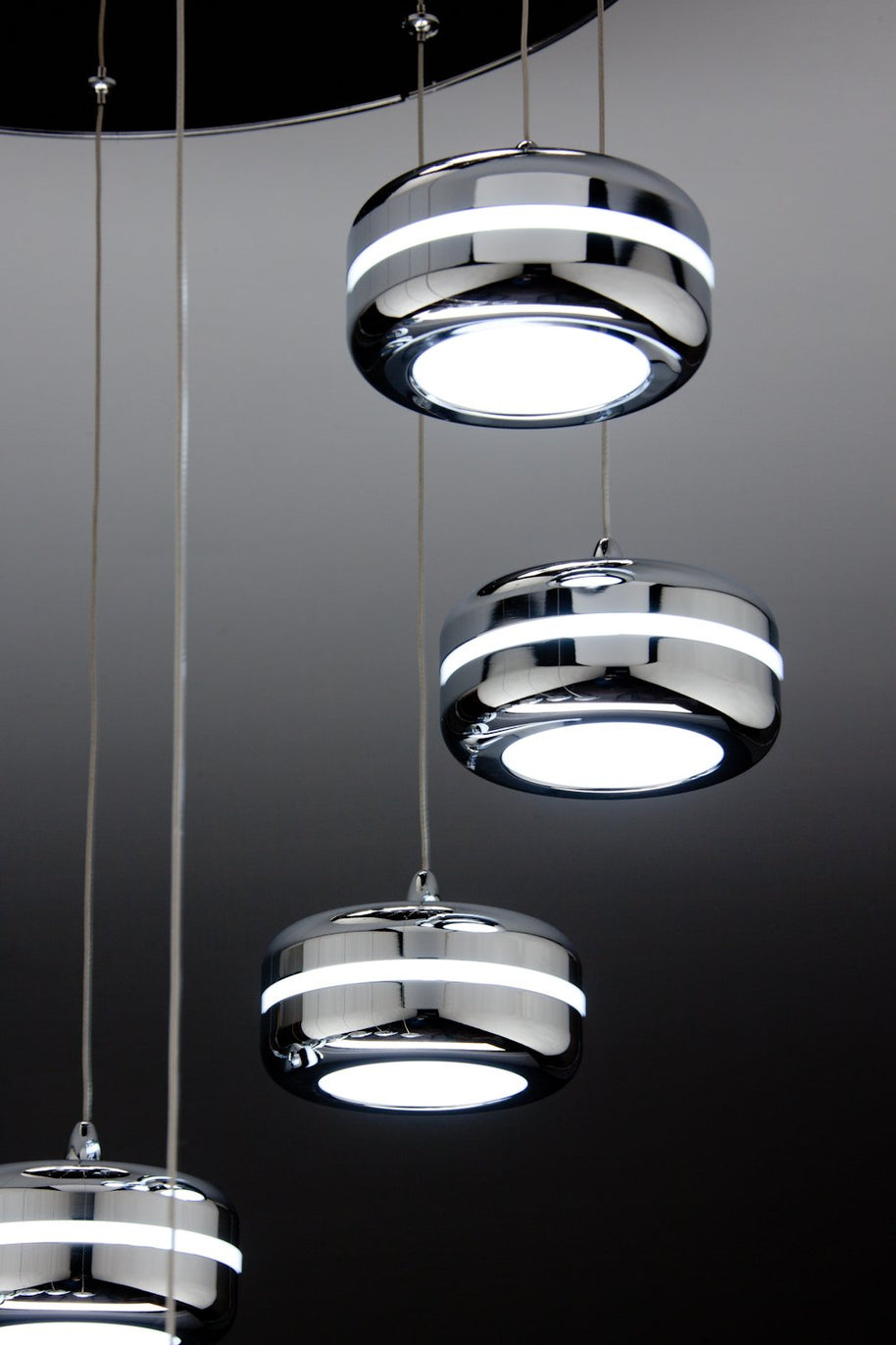 Lampadario a Sospensione Led Plate 9 di Design Moderno