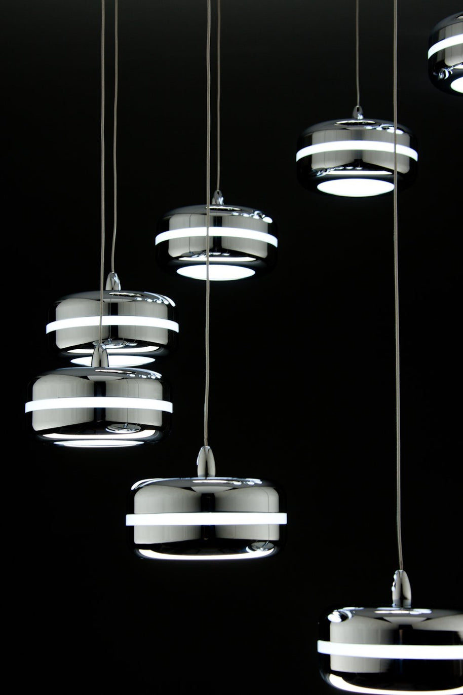 Lampadario a Sospensione Led Plate 9 di Design Moderno