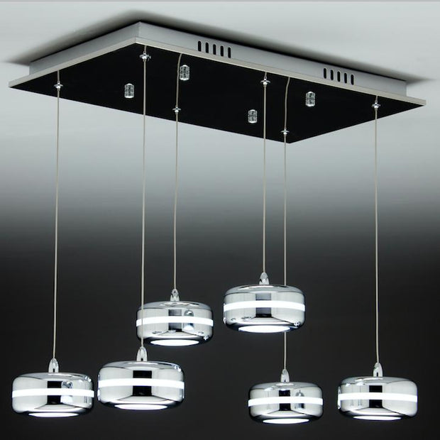 Lampadario a Sospensione Led Plate 6 di Design Moderno