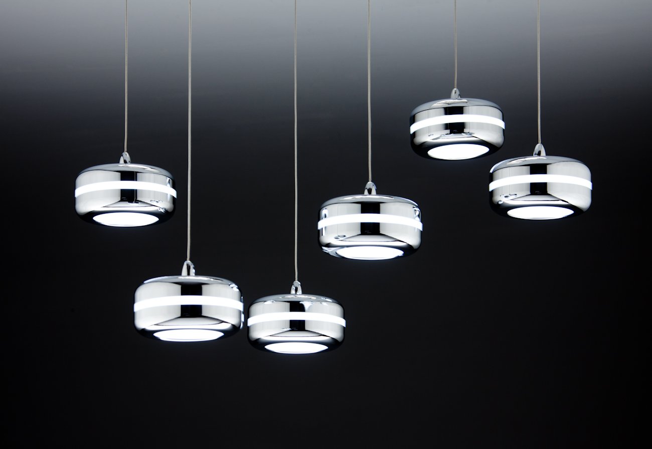 Lampadario a Sospensione Led Plate 6 di Design Moderno