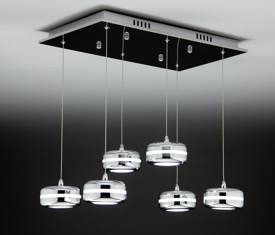 Lampadario a Sospensione Led Plate 6 di Design Moderno