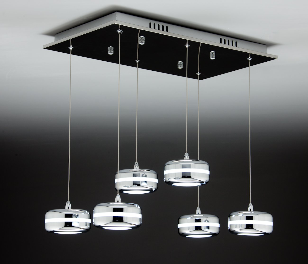 Lampadario a Sospensione Led Plate 6 di Design Moderno