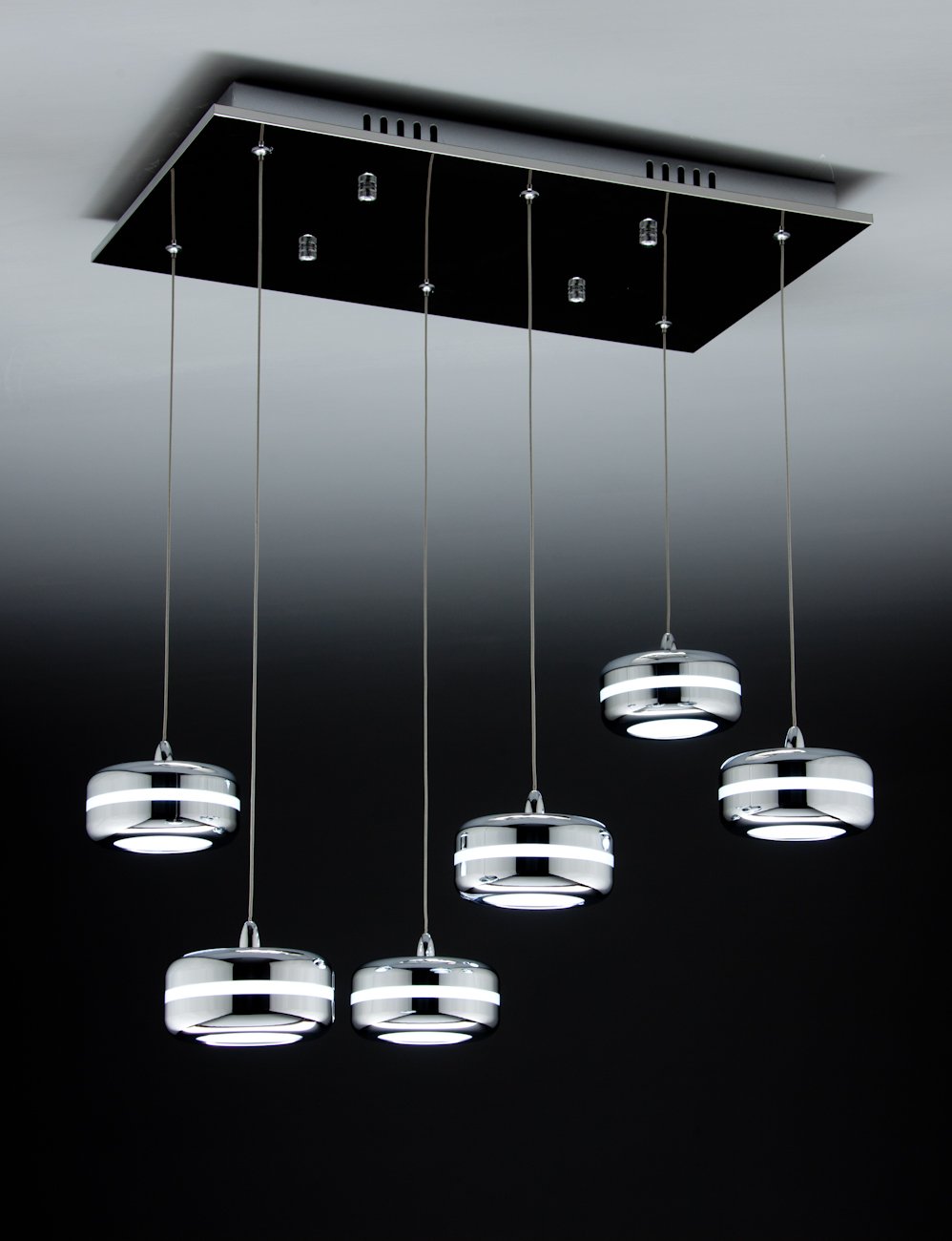 Lampadario a Sospensione Led Plate 6 di Design Moderno