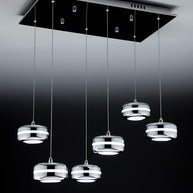 Lampadario a Sospensione Led Plate 6 di Design Moderno