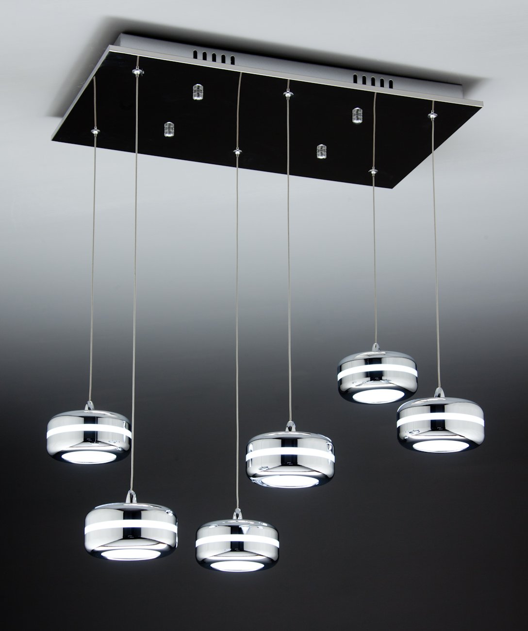 Lampadario a Sospensione Led Plate 6 di Design Moderno