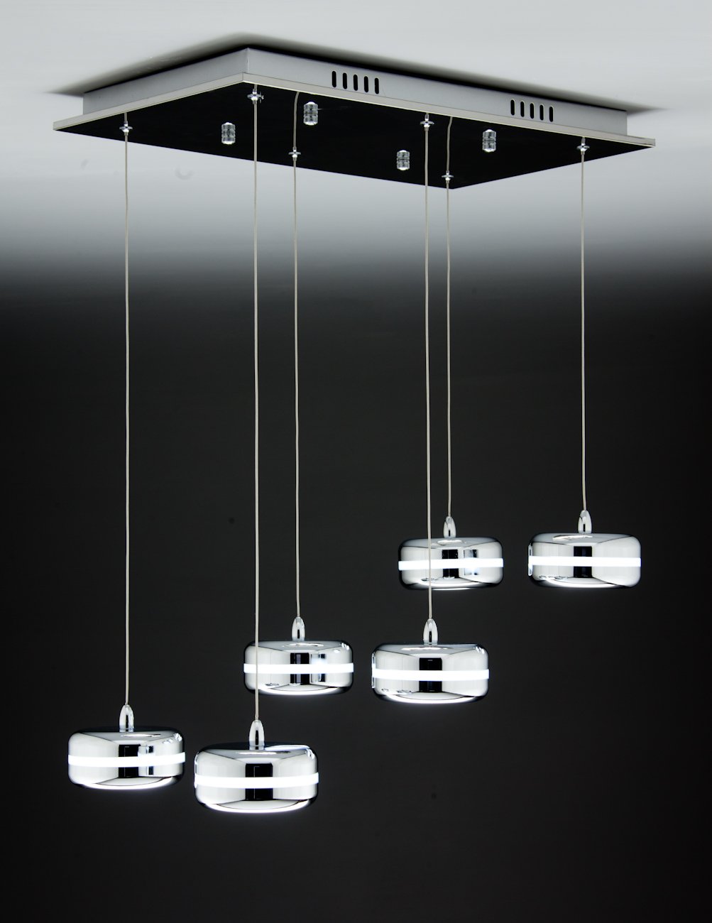 Lampadario a Sospensione Led Plate 6 di Design Moderno