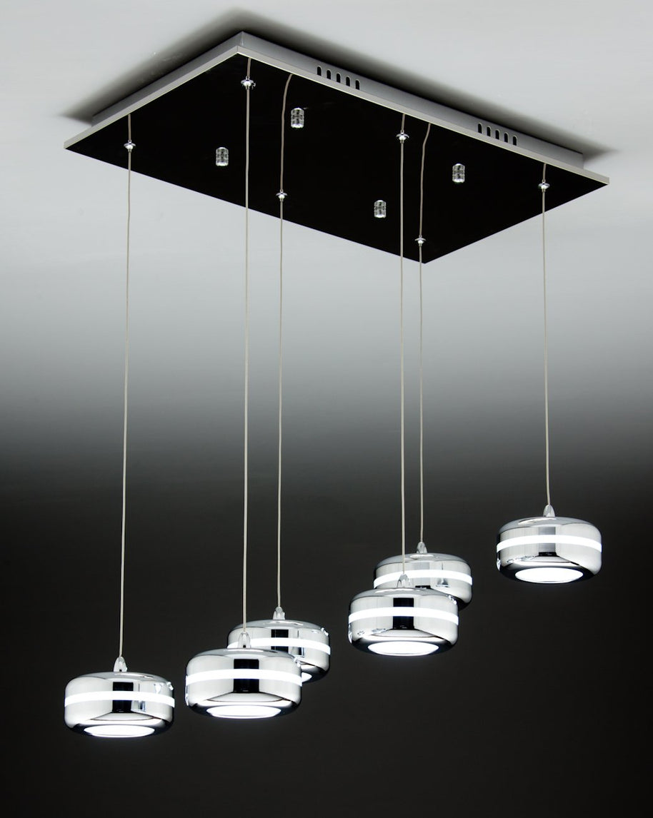 Lampadario a Sospensione Led Plate 6 di Design Moderno