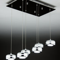 Lampadario a Sospensione Led Plate 6 di Design Moderno