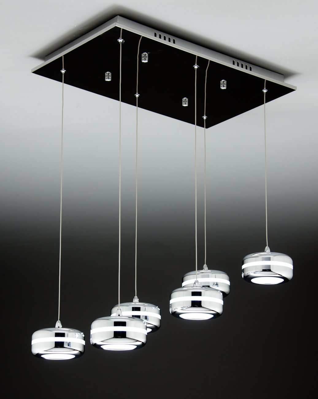 Lampadario a Sospensione Led Plate 6 di Design Moderno