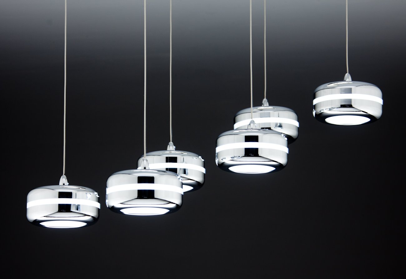 Lampadario a Sospensione Led Plate 6 di Design Moderno