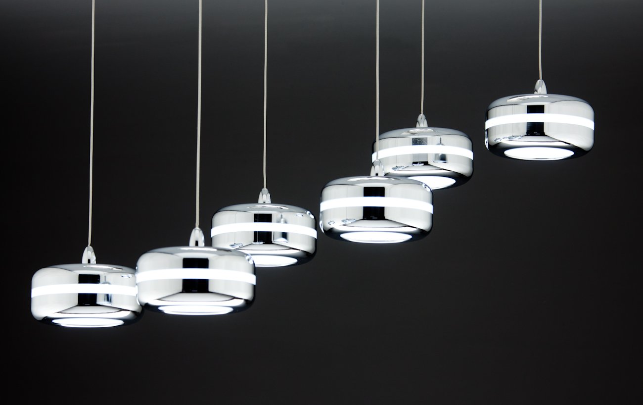 Lampadario a Sospensione Led Plate 6 di Design Moderno