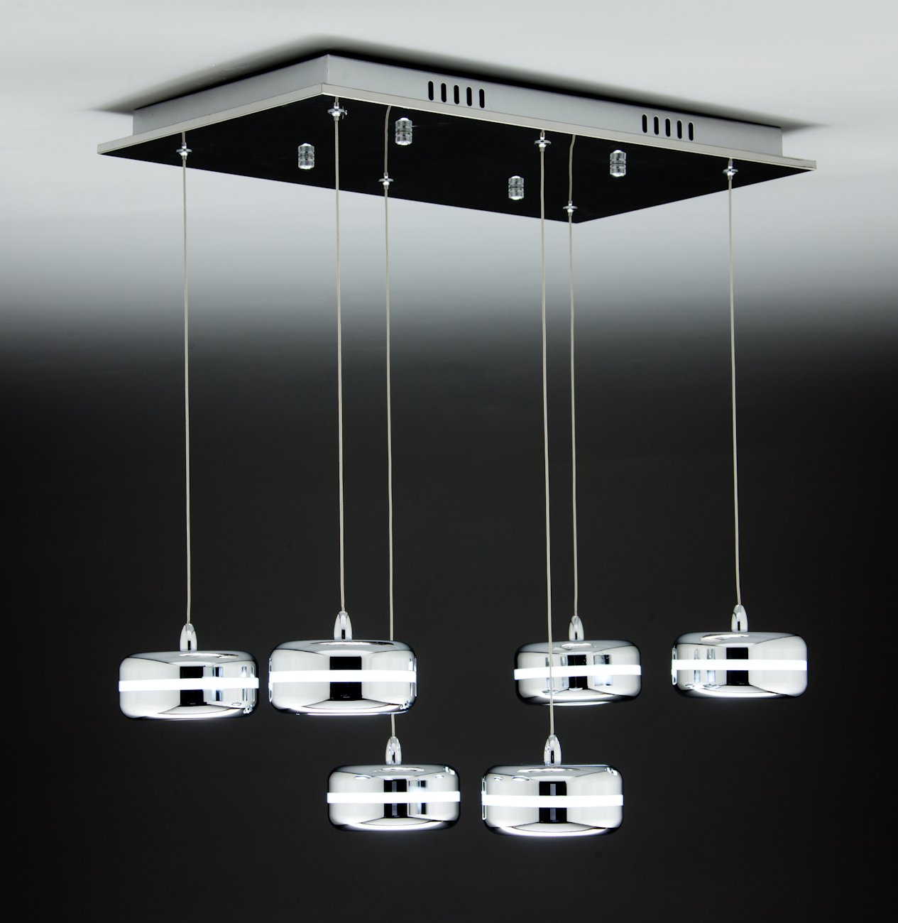 Lampadario a Sospensione Led Plate 6 di Design Moderno