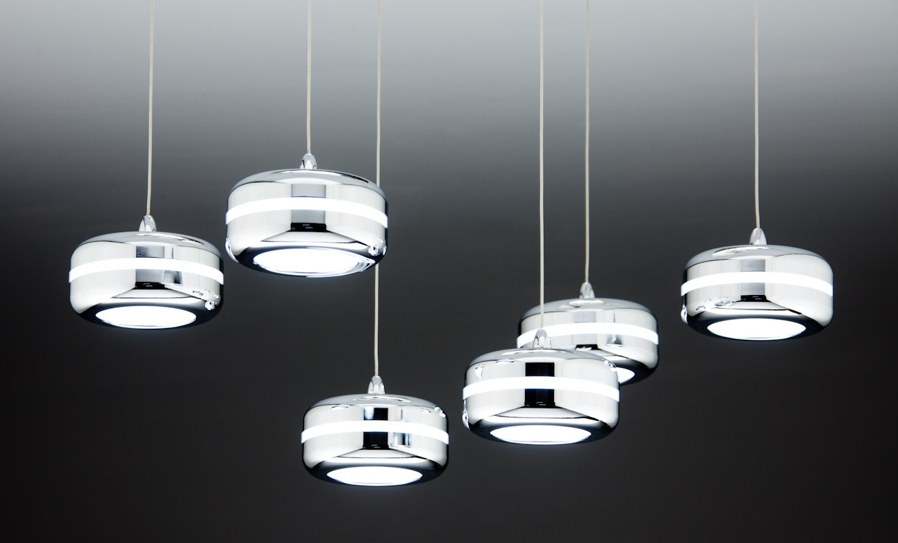 Lampadario a Sospensione Led Plate 6 di Design Moderno