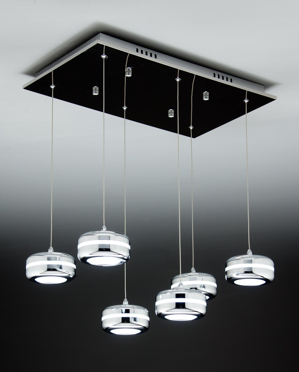 Lampadario a Sospensione Led Plate 6 di Design Moderno