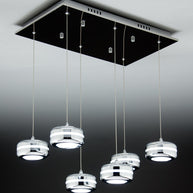 Lampadario a Sospensione Led Plate 6 di Design Moderno