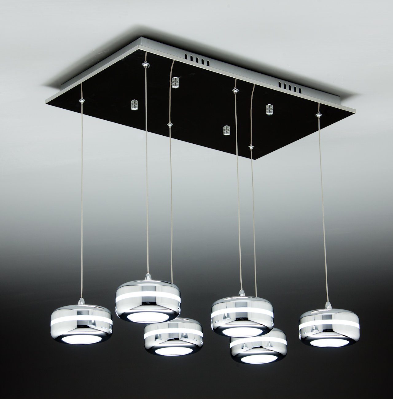 Lampadario a Sospensione Led Plate 6 di Design Moderno