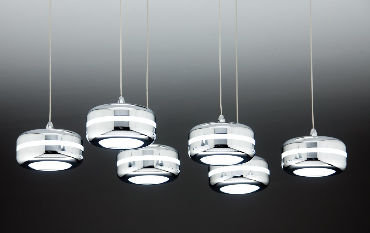 Lampadario a Sospensione Led Plate 6 di Design Moderno