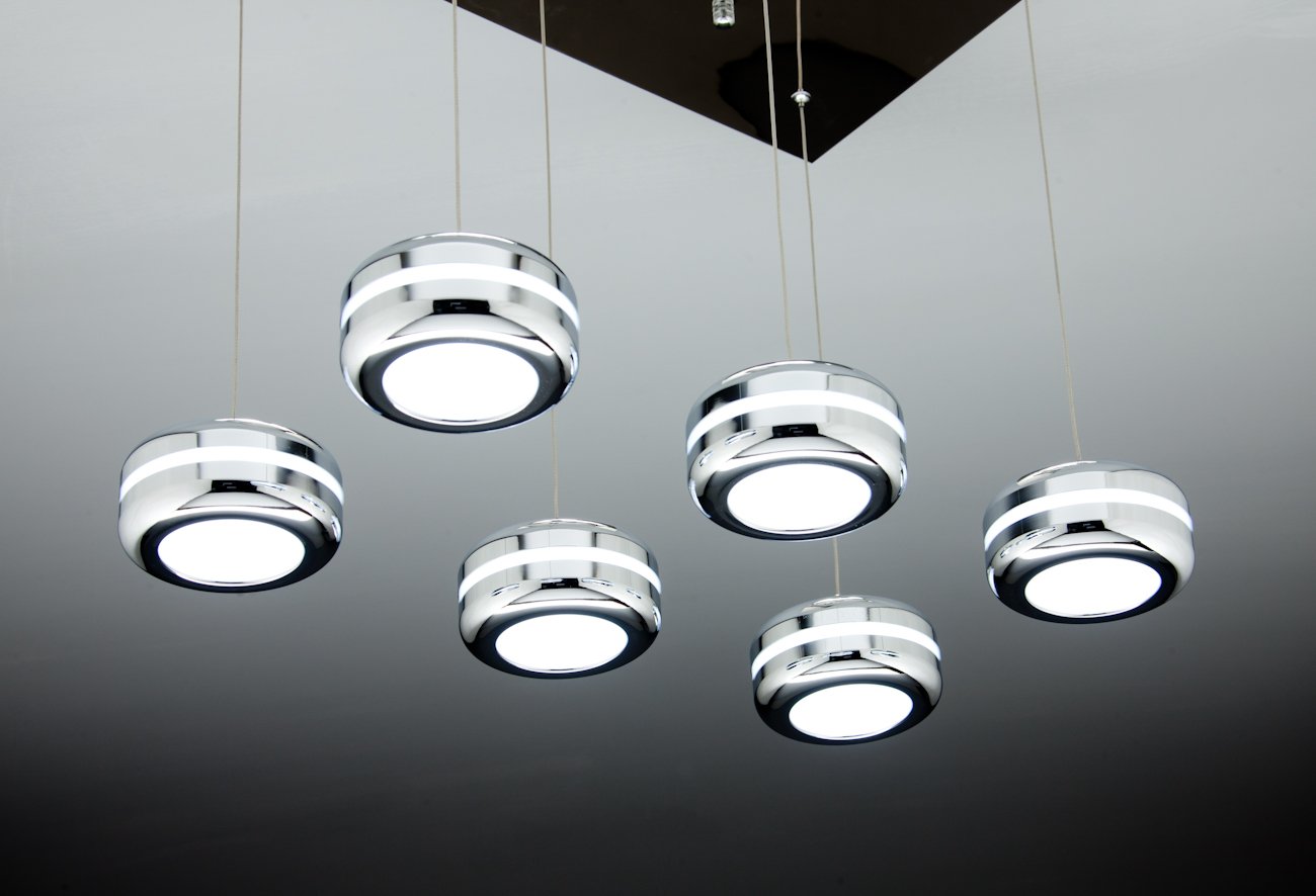 Lampadario a Sospensione Led Plate 6 di Design Moderno