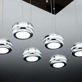 Lampadario a Sospensione Led Plate 6 di Design Moderno