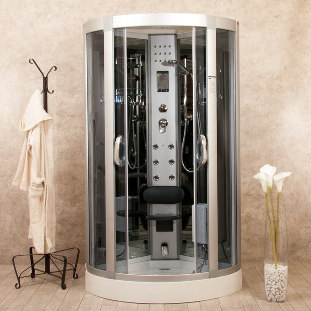 Black Eden 95x95cm Box Doccia Idromassaggio con  Sauna, Bagno Turco e Ozono