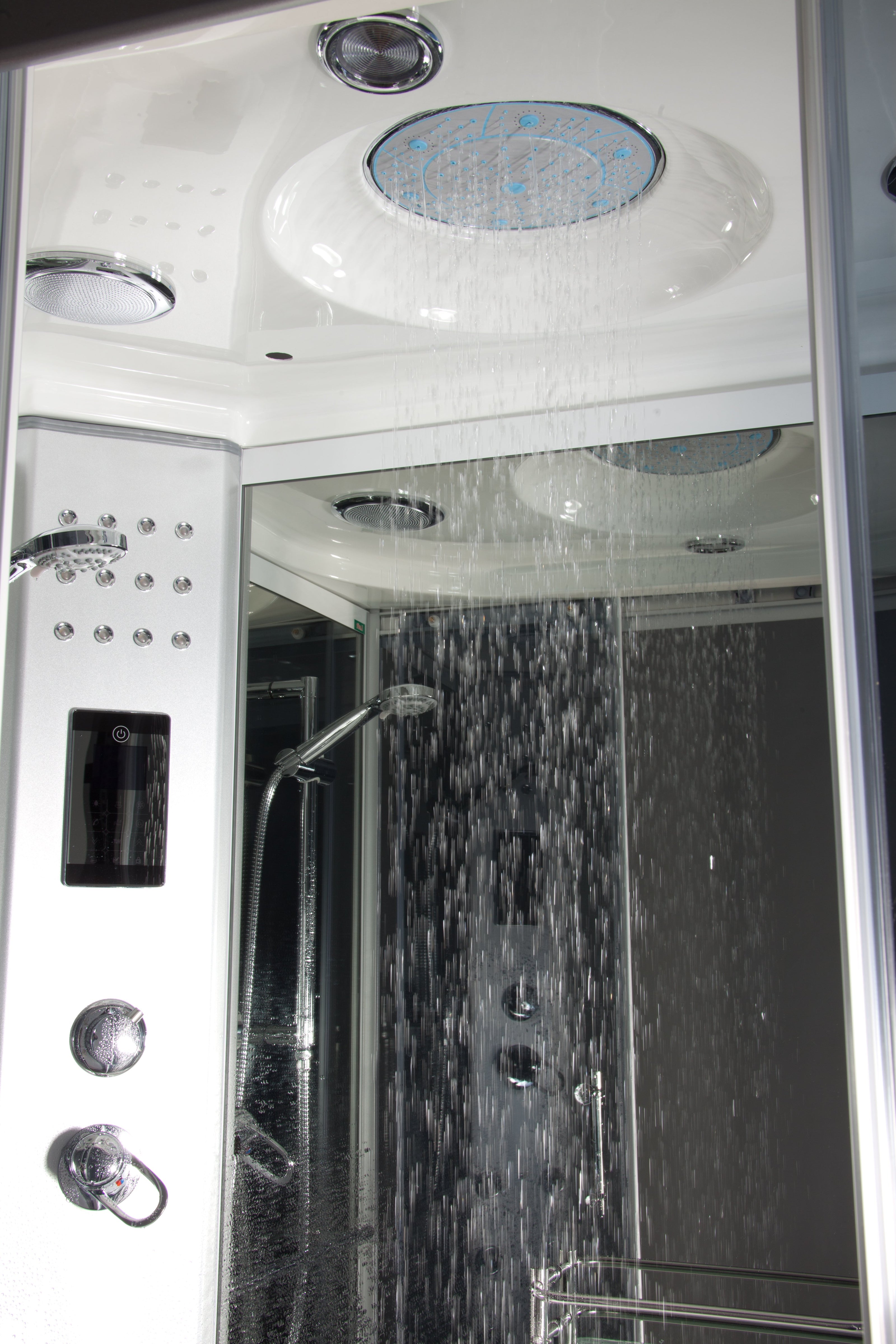 Black Eden 95x95cm Box Doccia Idromassaggio con  Sauna, Bagno Turco e Ozono