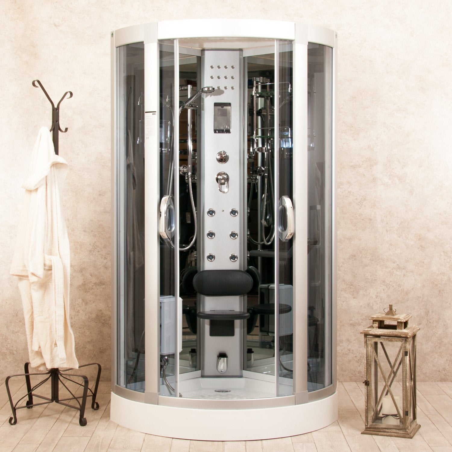 Black Eden 80x80cm Box Doccia Idromassaggio Multifunzione