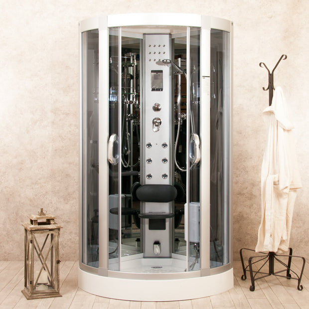 Black Eden 80x80cm Box Doccia Completa Di Sauna Bagno Turco e Ozono