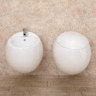 Sanitari Sospesi Wind design in Ceramica Wc con copri vaso+Bidet