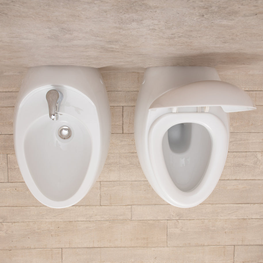 Sanitari Sospesi Wind design in Ceramica Wc con copri vaso+Bidet