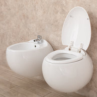 Sanitari Sospesi Wind design in Ceramica Wc con copri vaso+Bidet