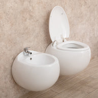 Sanitari Sospesi Wind design in Ceramica Wc con copri vaso+Bidet