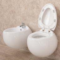 Sanitari Sospesi Wind design in Ceramica Wc con copri vaso+Bidet