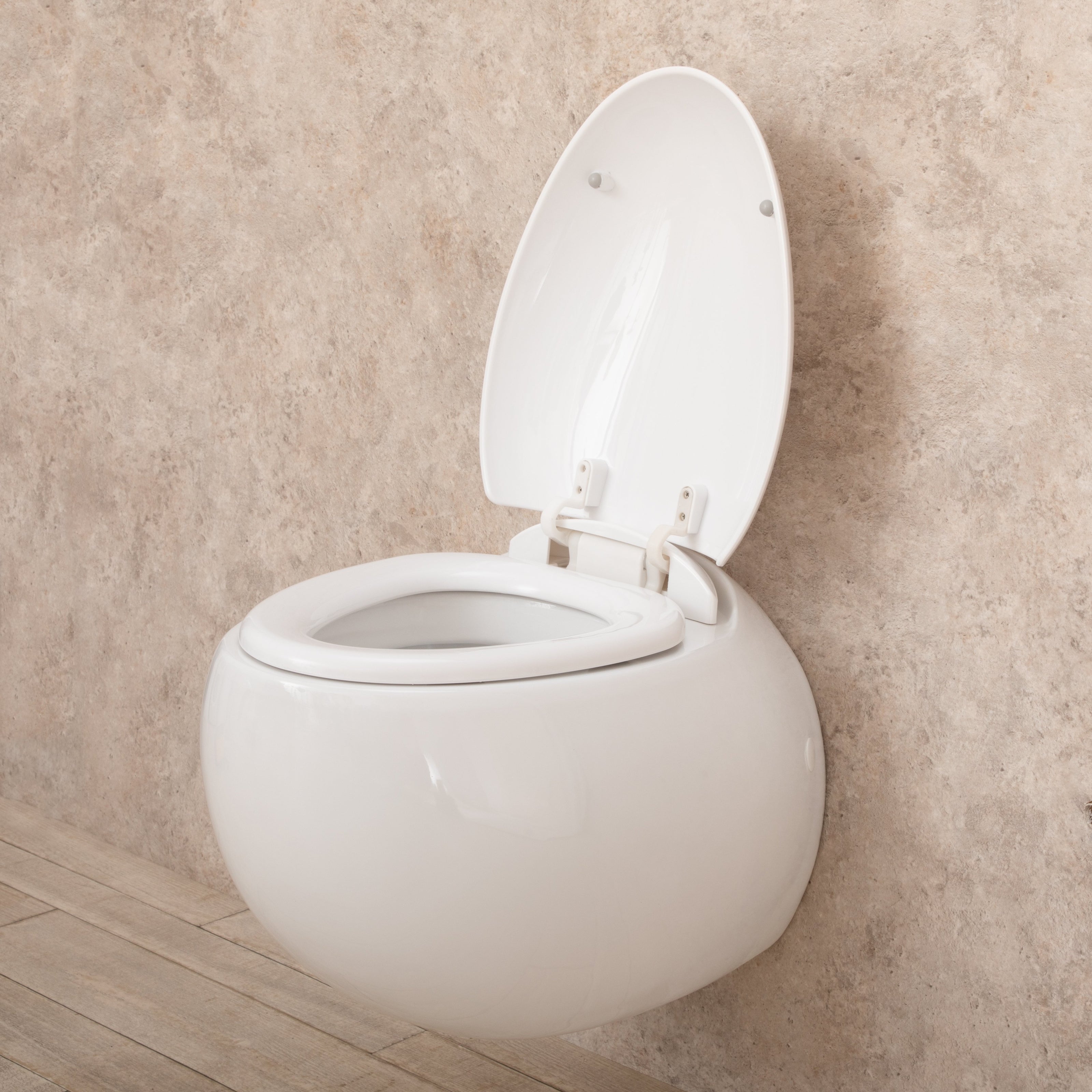 WC Sospeso Wind in ceramica con seduta e copri vaso 39x58x36cm
