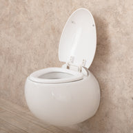 WC Sospeso Wind in ceramica con seduta e copri vaso 39x58x36cm