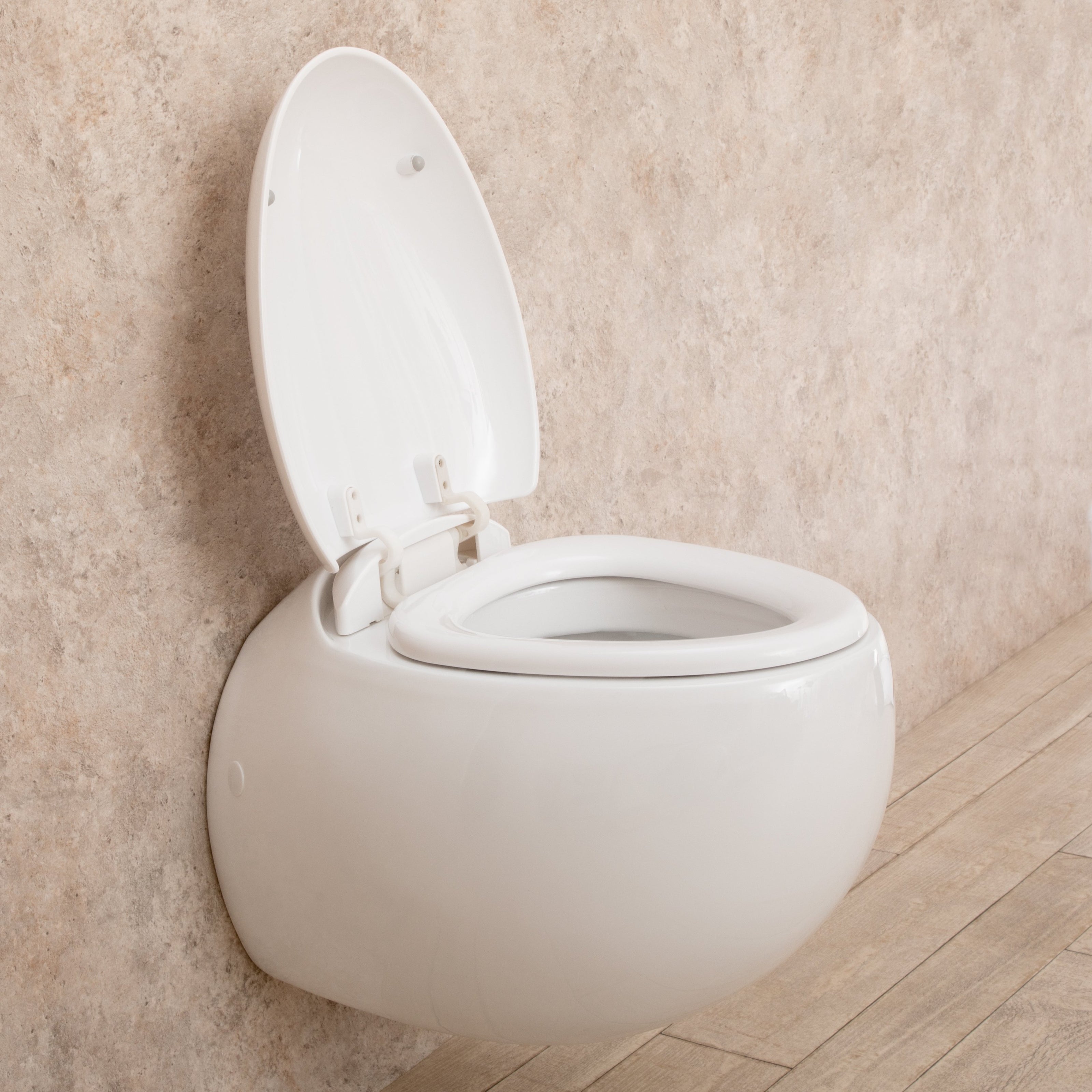 WC Sospeso Wind in ceramica con seduta e copri vaso 39x58x36cm