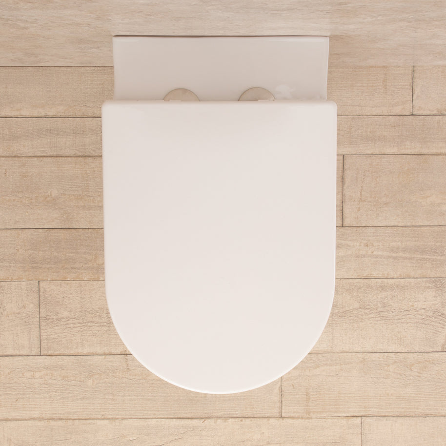 WC Sospeso Easy in ceramica + sedile e copri vaso L36.5xP56.5xA34.5 cm