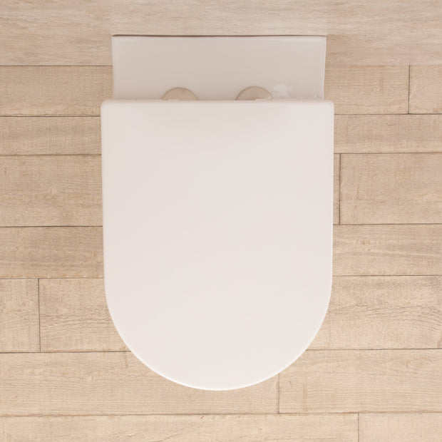 WC Sospeso Easy in ceramica + sedile e copri vaso L36.5xP56.5xA34.5 cm