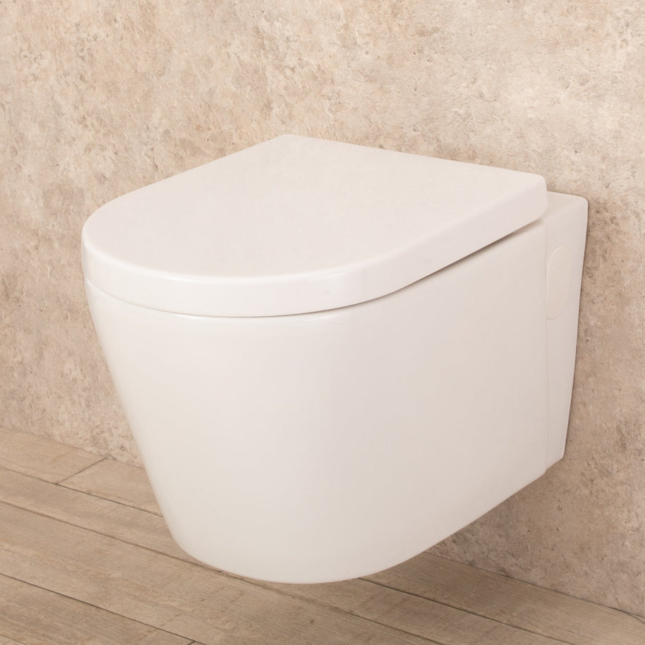 WC Sospeso Easy in ceramica + sedile e copri vaso L36.5xP56.5xA34.5 cm