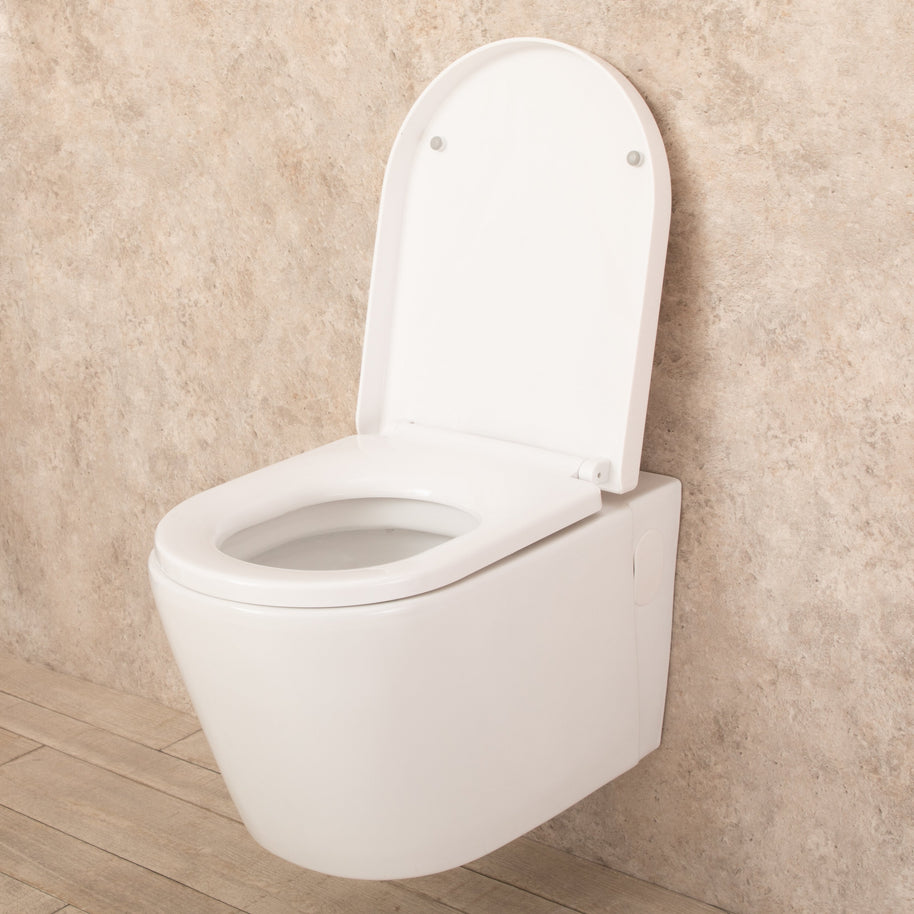WC Sospeso Easy in ceramica + sedile e copri vaso L36.5xP56.5xA34.5 cm