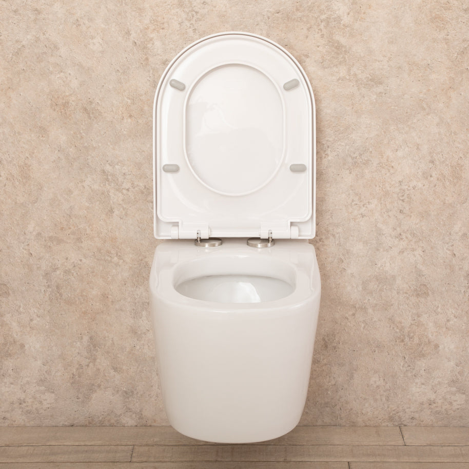 WC Sospeso Easy in ceramica + sedile e copri vaso L36.5xP56.5xA34.5 cm