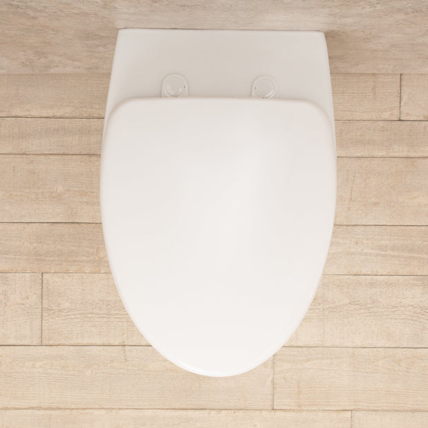 WC Sospeso Round di ceramica con sedile e copri vaso L39xP57xA35 cm