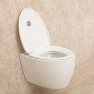 WC Sospeso Round di ceramica con sedile e copri vaso L39xP57xA35 cm