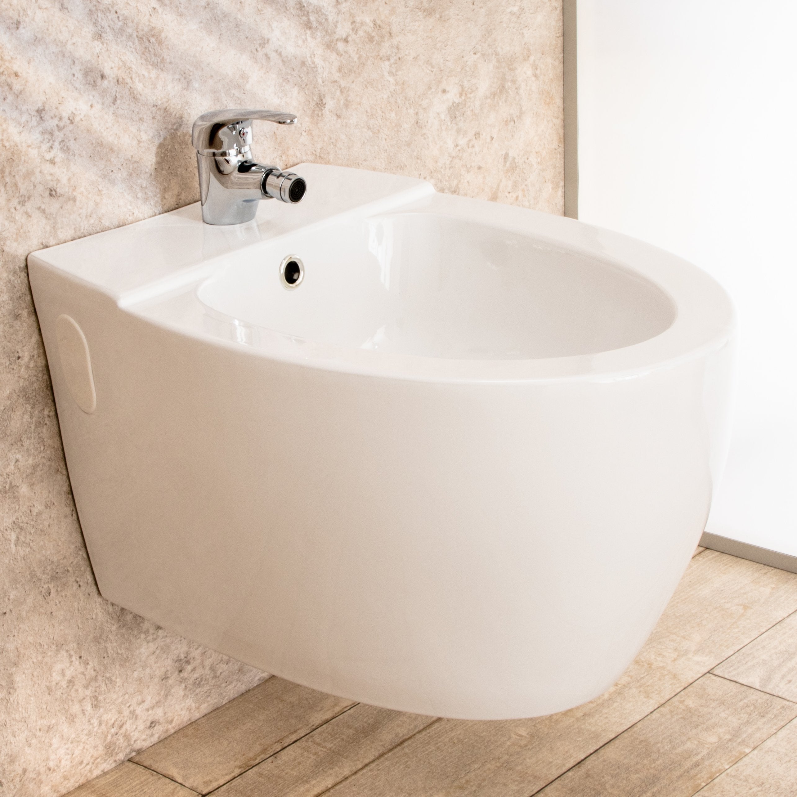 Bidet Sospeso Round di ceramica Moderno L39xP57XA34 cm