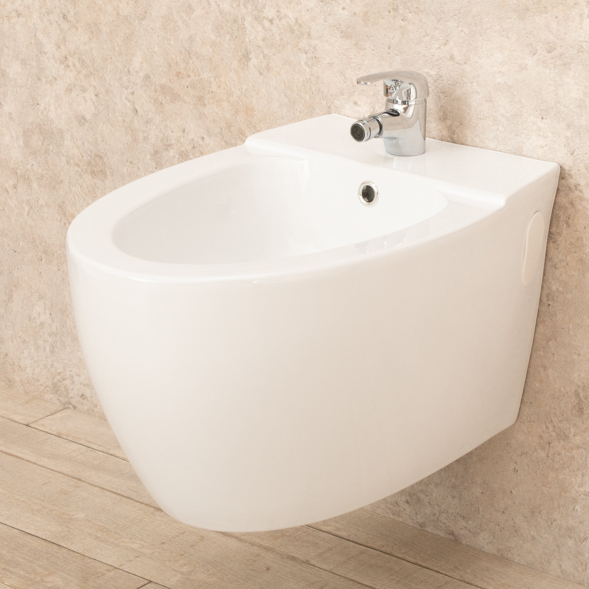 Bidet Sospeso Round di ceramica Moderno L39xP57XA34 cm