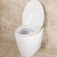 WC Filo Parete Round in Ceramica con Sedile e Copri Wc L38xP57xA41cm