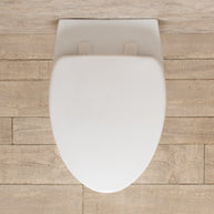 WC Filo Parete Round in Ceramica con Sedile e Copri Wc L38xP57xA41cm
