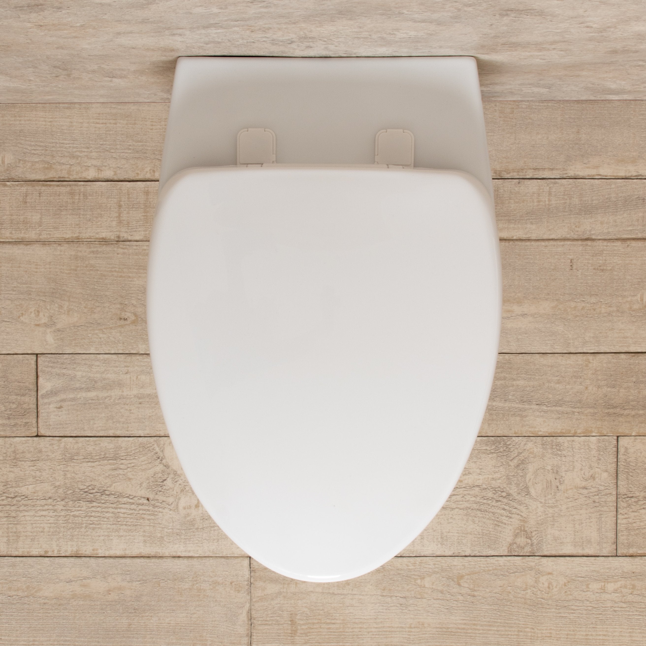 WC Filo Parete Round in Ceramica con Sedile e Copri Wc L38xP57xA41cm